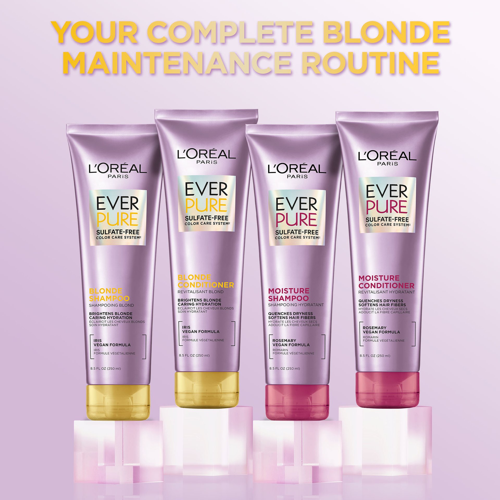 L'Oréal Paris EverPure Sulfate-Free Blonde Shampoo, Full Product Range